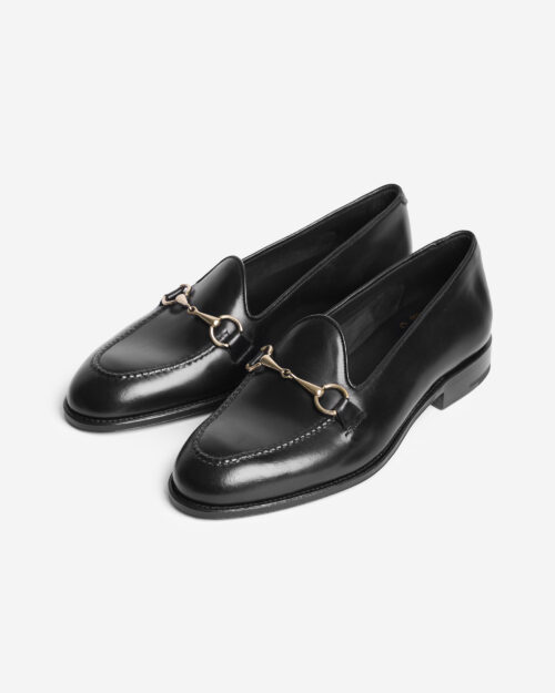 Carmina Unlined Horsebit Loafer 80643 Shell Cordovan Black