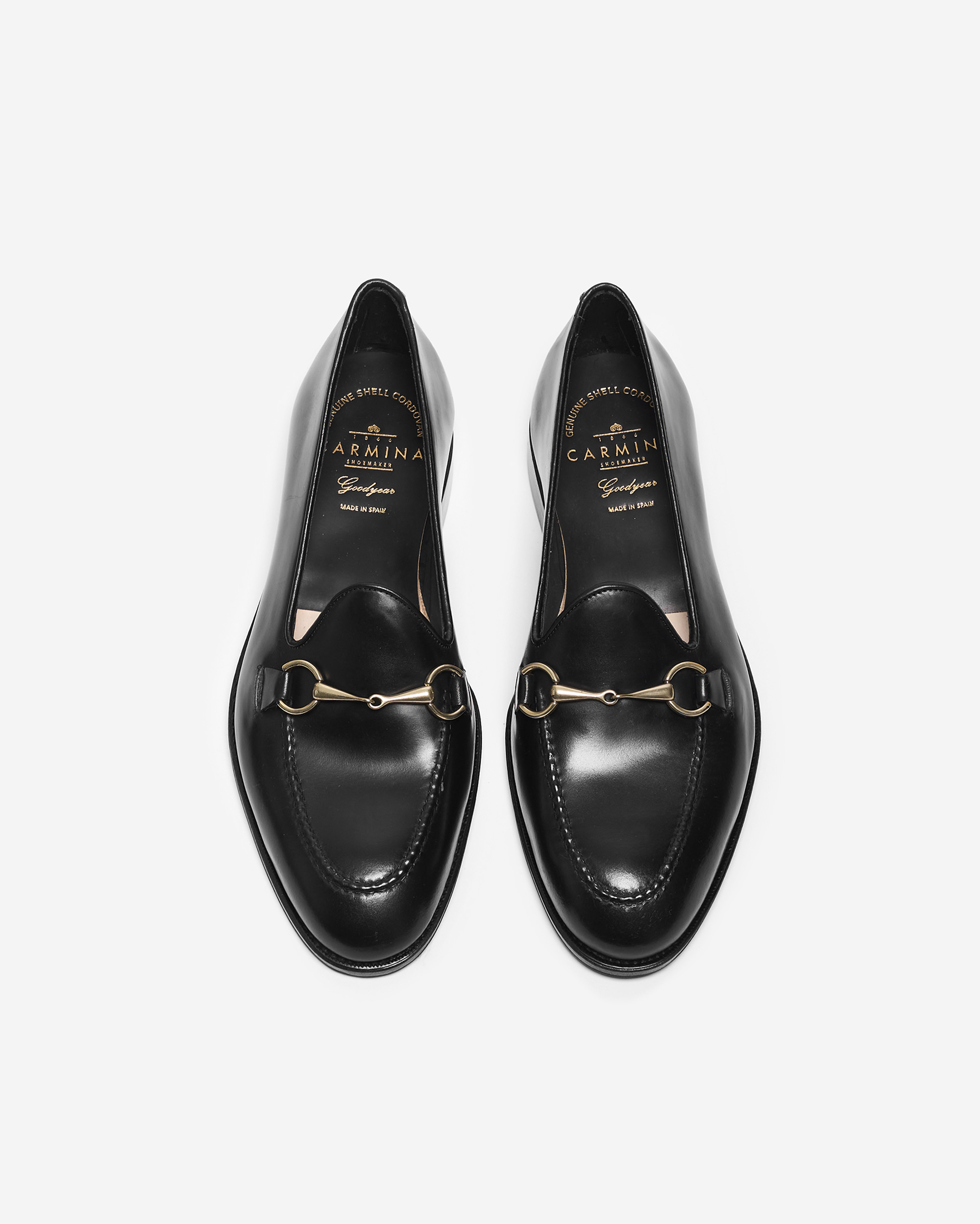 Carmina Unlined Horsebit Loafer 80643 Shell Cordovan Black - Image 3